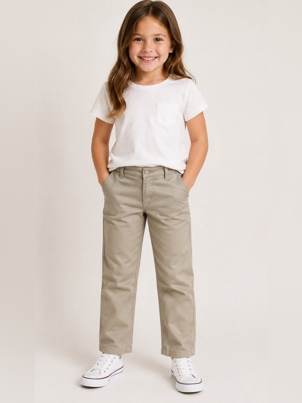 French Toast Kids Size 6 Khaki School Uniform Pants Adjustable Waist